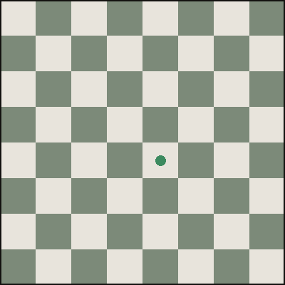 A chess board with the square e4 marked, showing how algebraic chess notation names a square by its file letter and rank number