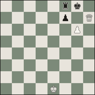 Damiano's mate in chess: the white pawn on g6 defends the queen on h7, so the black king cannot capture her and is checkmated