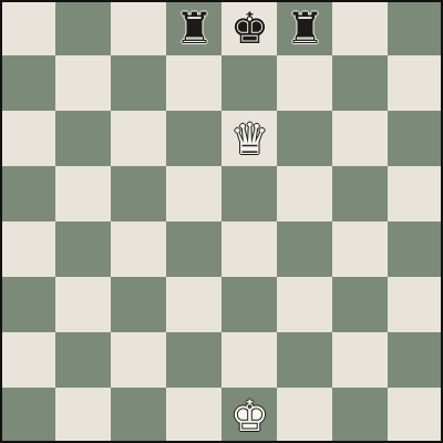 The épaulette mate in chess: the king's own two rooks block his only escape squares while the queen delivers checkmate from in front